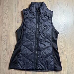 Athleta Vest Womens XLT Black Rock Ridge PrimaLoft Puffer Full Zip Athletic